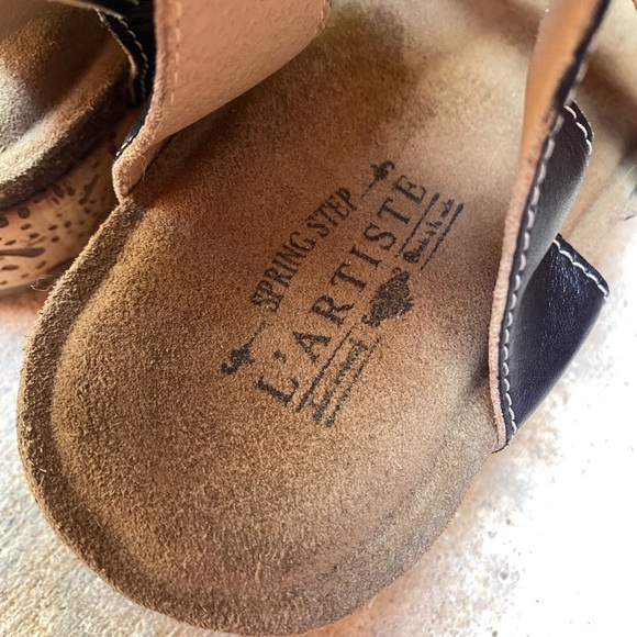 Spring Step L'Artiste Womens 42 Christina Black Multi Reptile Ankle Strap Sandal - Picture 6 of 9